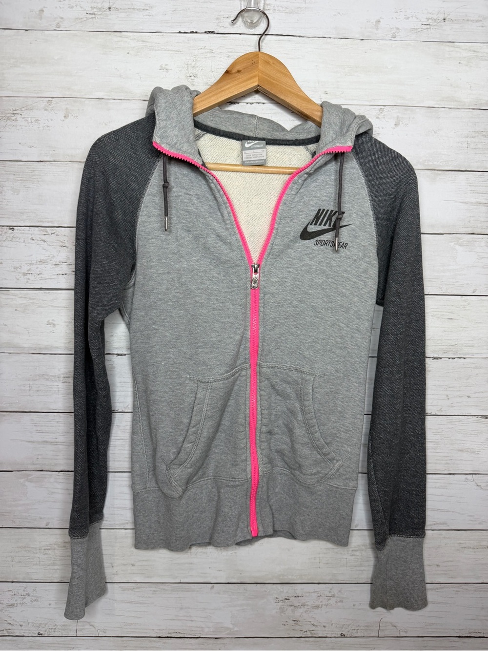 Nike Full Zip French Terry Cotton Hoodie Sweatshirt Y2K Women’s Size Small